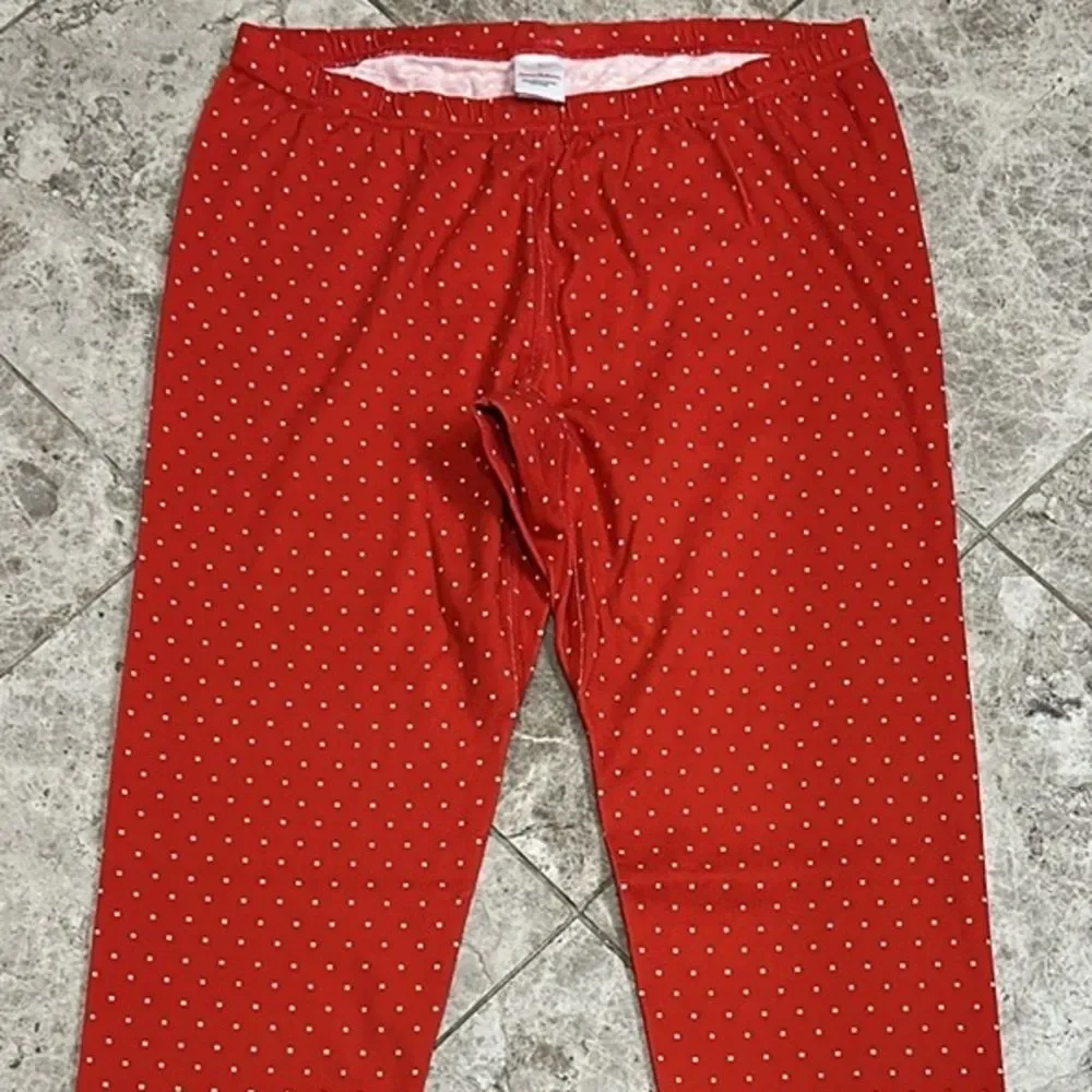 Hanna Andersson Heritage Fair Isle Red Long John PJ Pajama Pant Medium